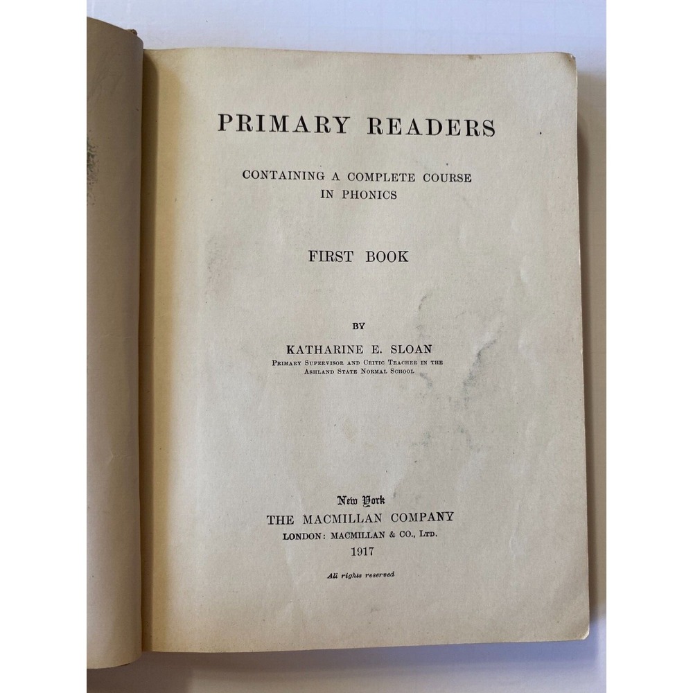 Antique Primary Reader First Book by Katherine E. Sloan 1913 Macmillan Company - Picture 4 of 5